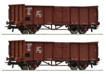 Roco 77035 - H0 - 2-tlg. Offene Güterwagen-Set, DR, Ep. IV